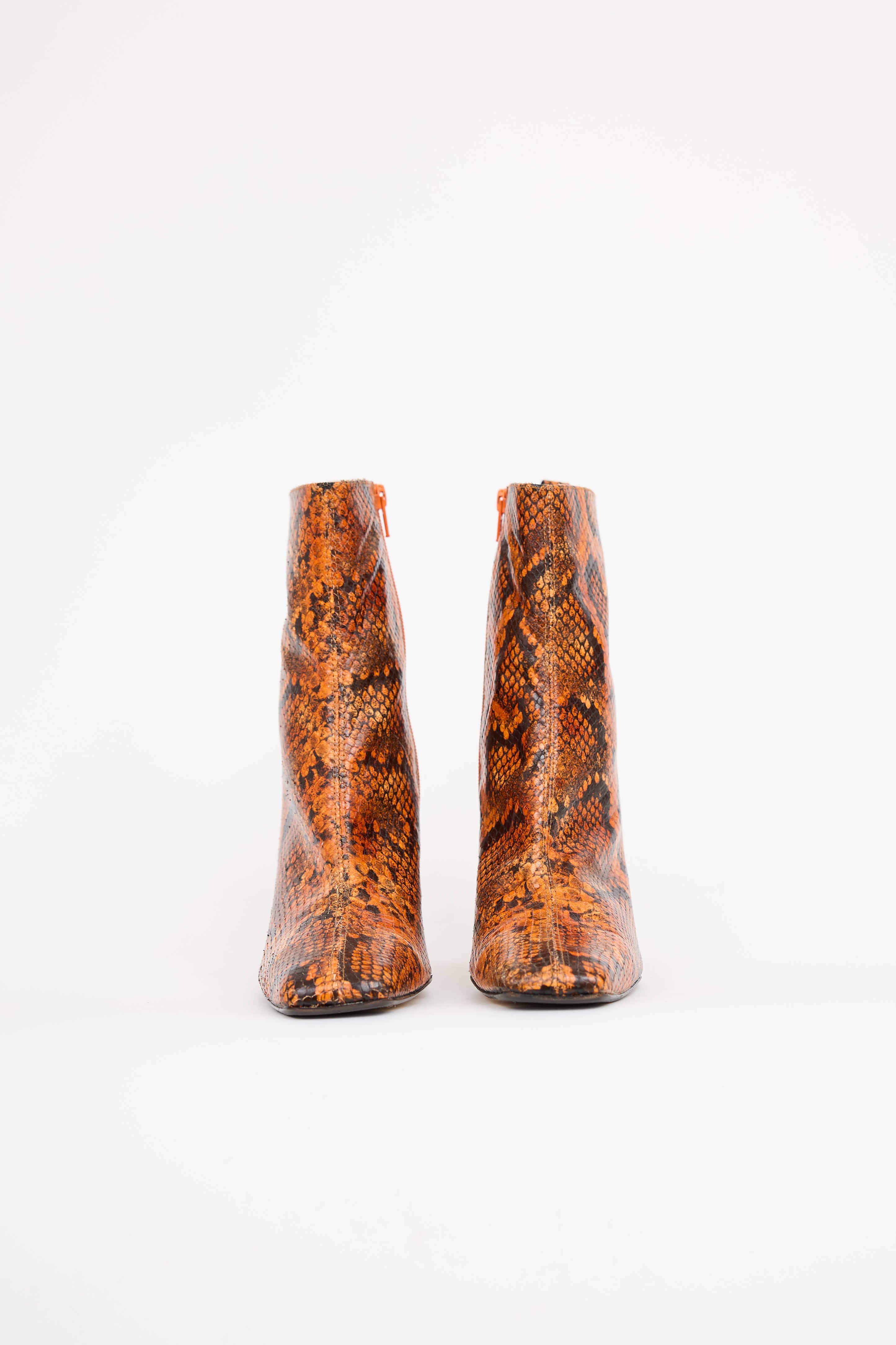 MiistaSnake Print Ankle Bootie