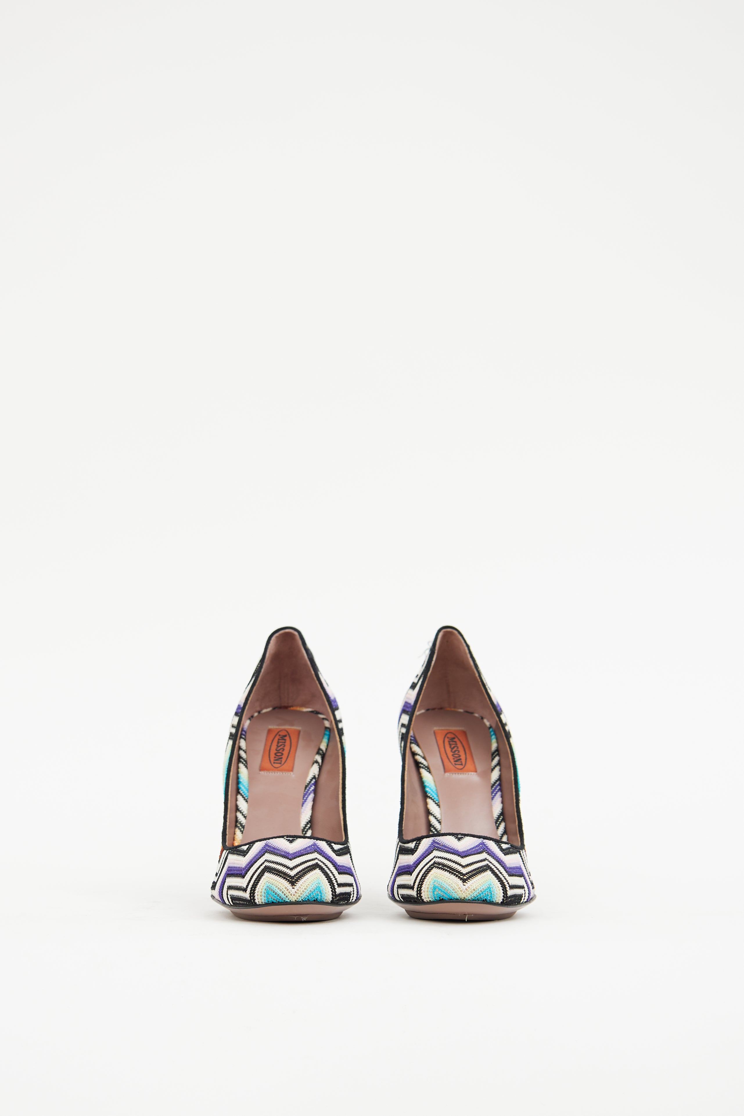 Missoni White & Multicolour Woven Heel
