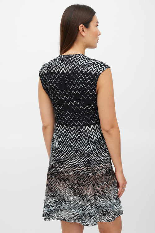 Missoni Black & Multicolour Knit Pleated Dress