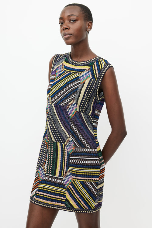 Missoni Black & Multicolour Metallic Knit Mini Dress