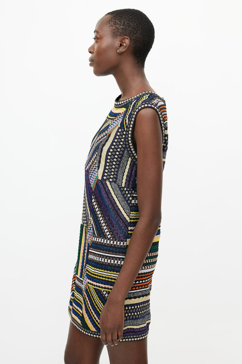 Missoni Black & Multicolour Metallic Knit Mini Dress