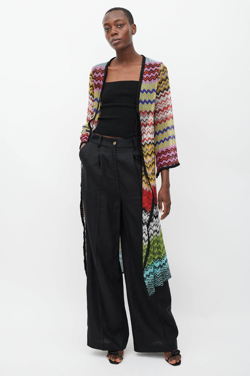 Missoni Black & Multicolour Sparkly Patterned Long Cardigan