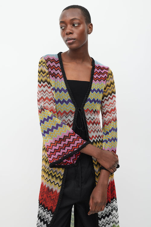 Missoni Black & Multicolour Sparkly Patterned Long Cardigan