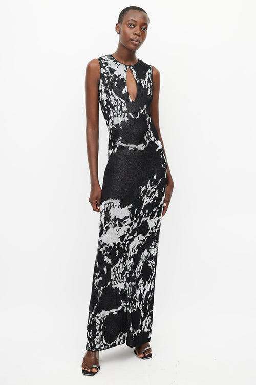 Missoni Black & Silver Metallic Cut Out Maxi Dress