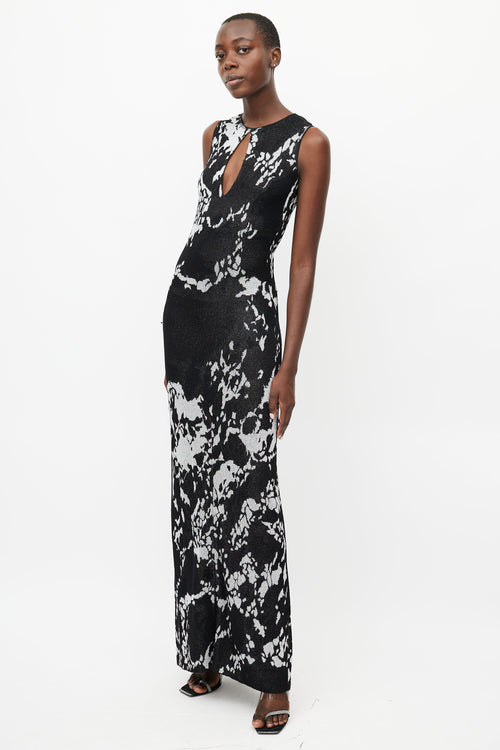 Missoni Black & Silver Metallic Cut Out Maxi Dress