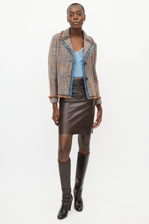 Missoni Brown & Blue Tweed Blazer