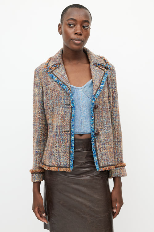 Missoni Brown & Blue Tweed Blazer