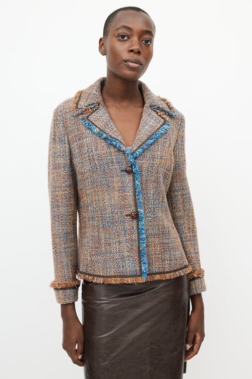 Missoni Brown & Blue Tweed Blazer