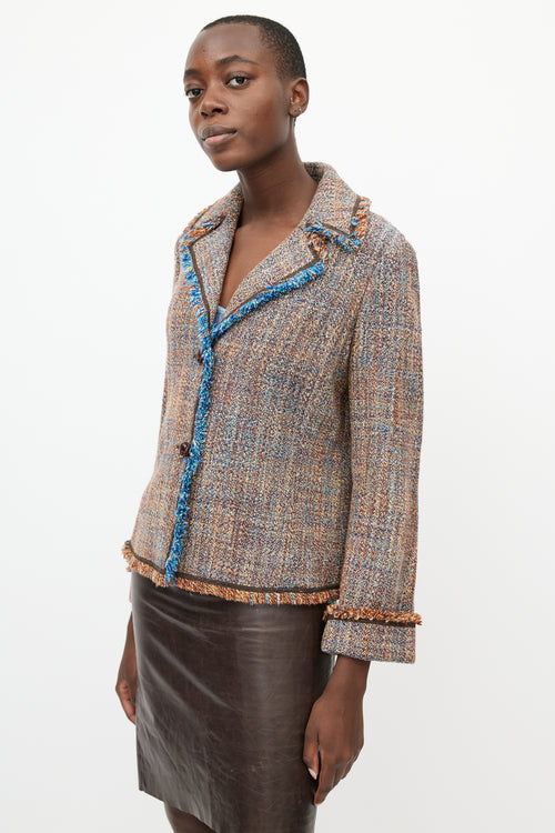 Missoni Brown & Blue Tweed Blazer