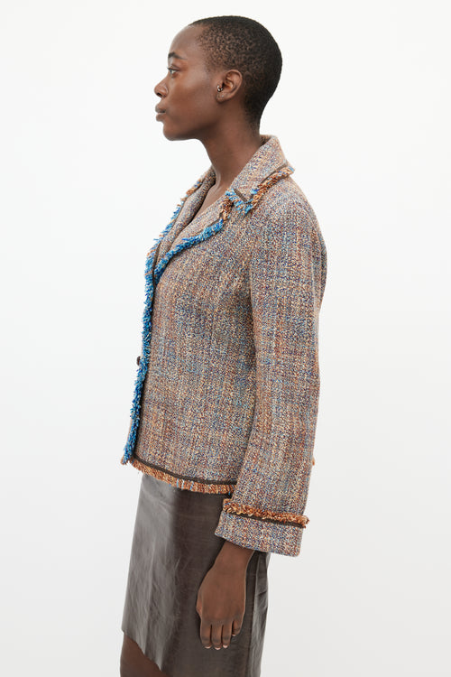 Missoni Brown & Blue Tweed Blazer