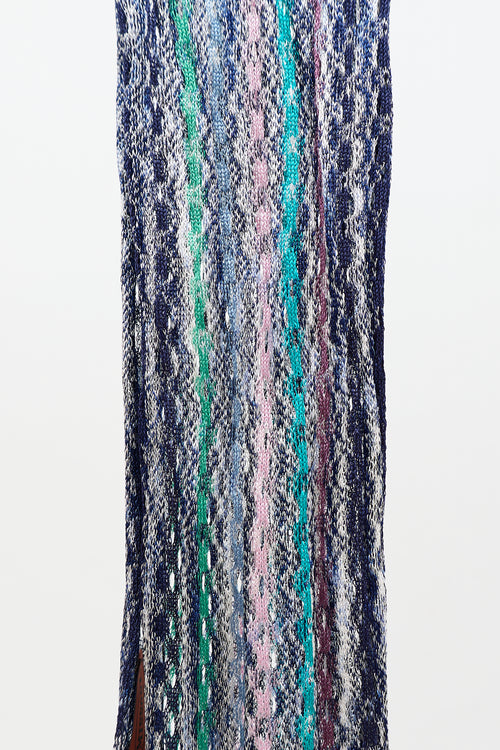 Missoni Crochet Striped Fringe Scarf