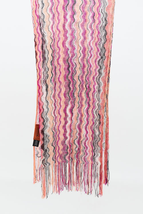 Missoni Crochet Wave Fringe Scarf