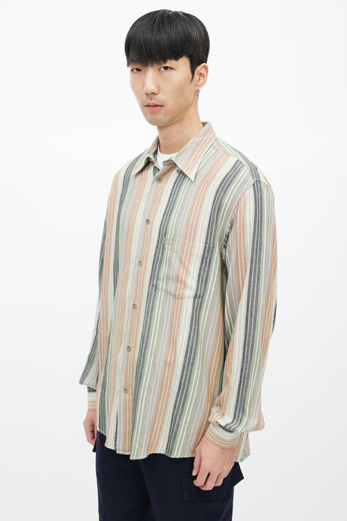 Missoni Green & Multicolour Stripe Woven Shirt
