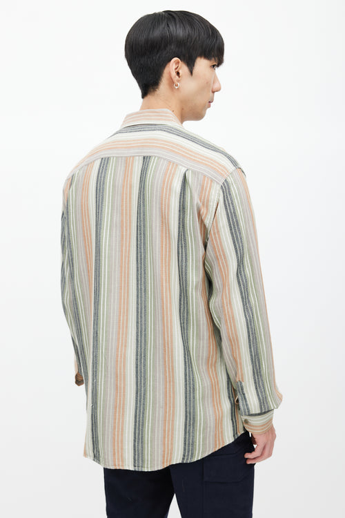 Missoni Green & Multicolour Stripe Woven Shirt