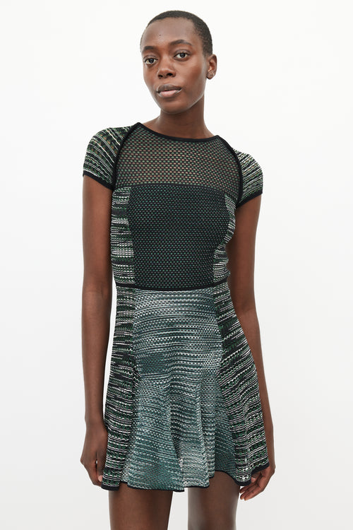 Missoni Green & White Mesh Knit Dress