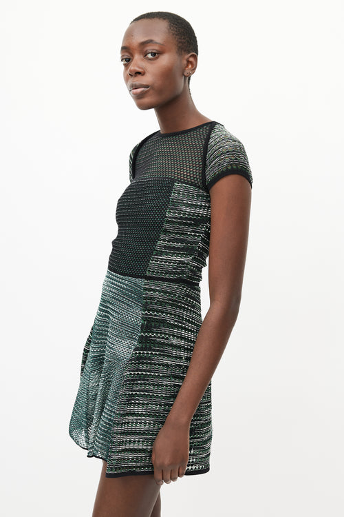 Missoni Green & White Mesh Knit Dress