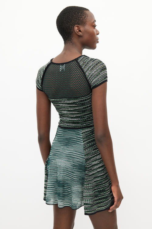 Missoni Green & White Mesh Knit Dress