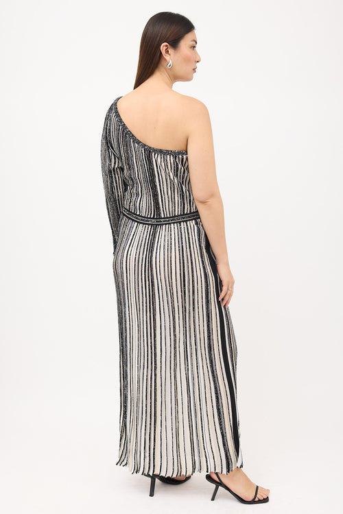 Missoni Knit Sequined One Shoulder Dress