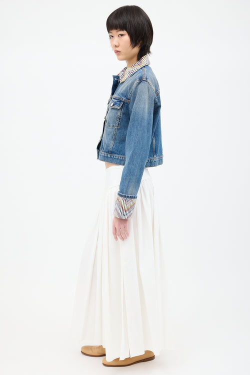 Missoni Medium Wash Denim & Multi Woven Jacket