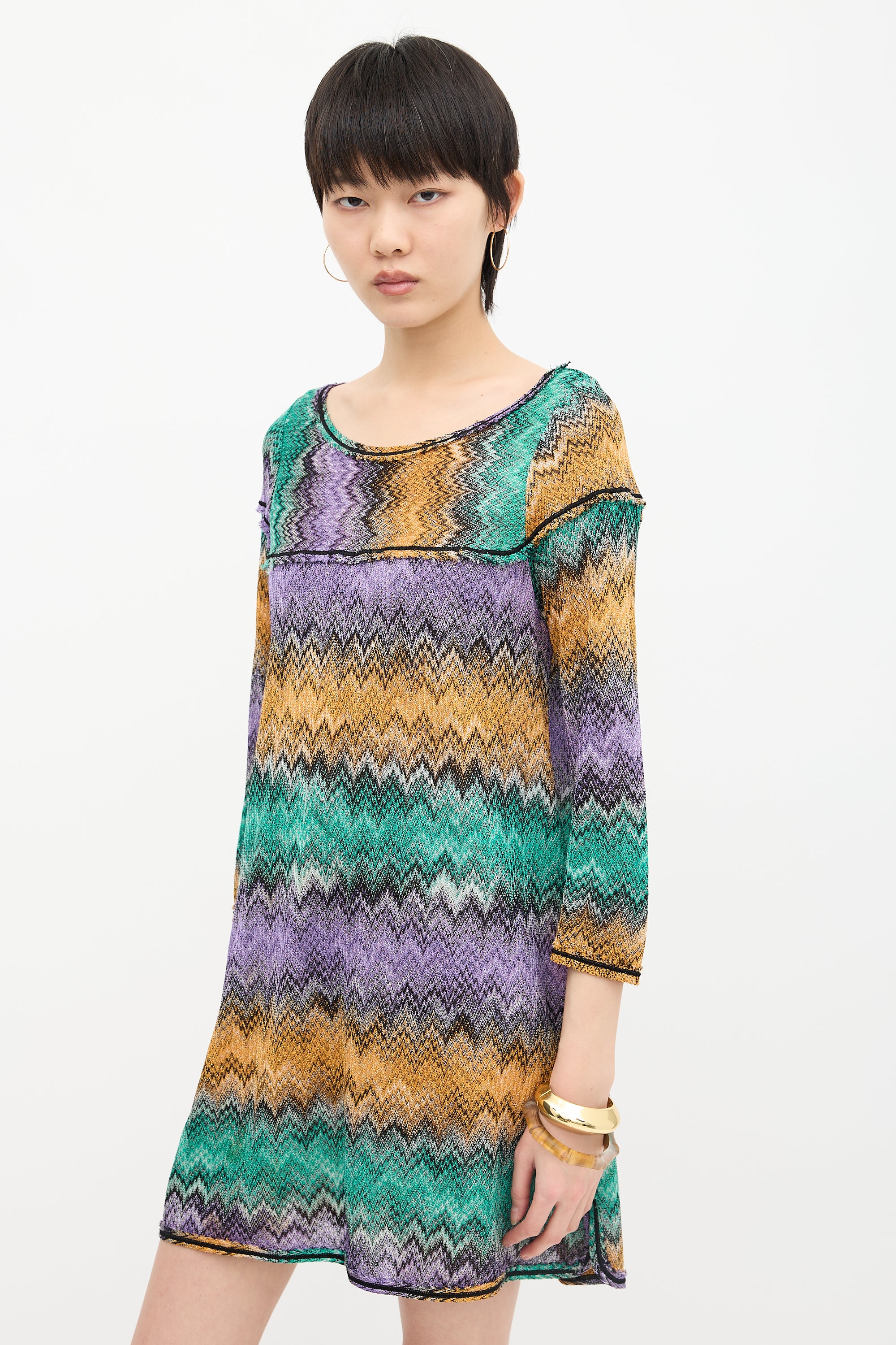Missoni Metallic Chevron Knit Dress