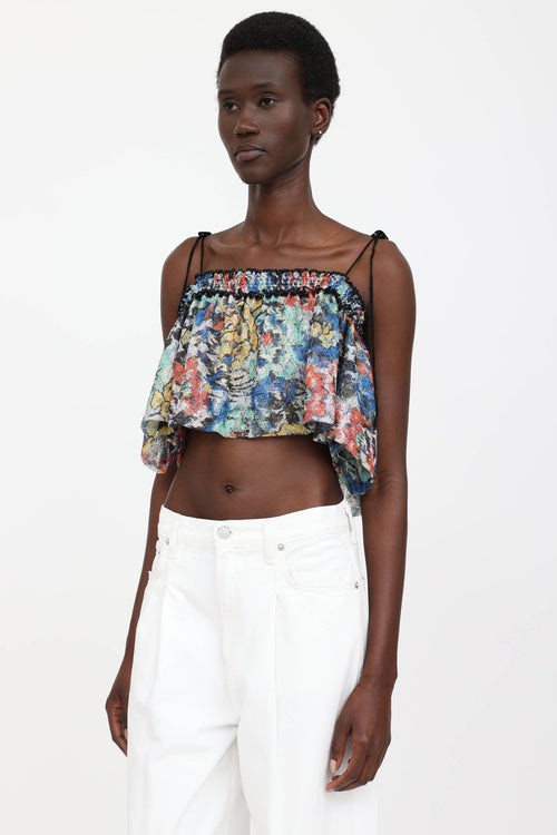 Metallic Tie Cropped Top