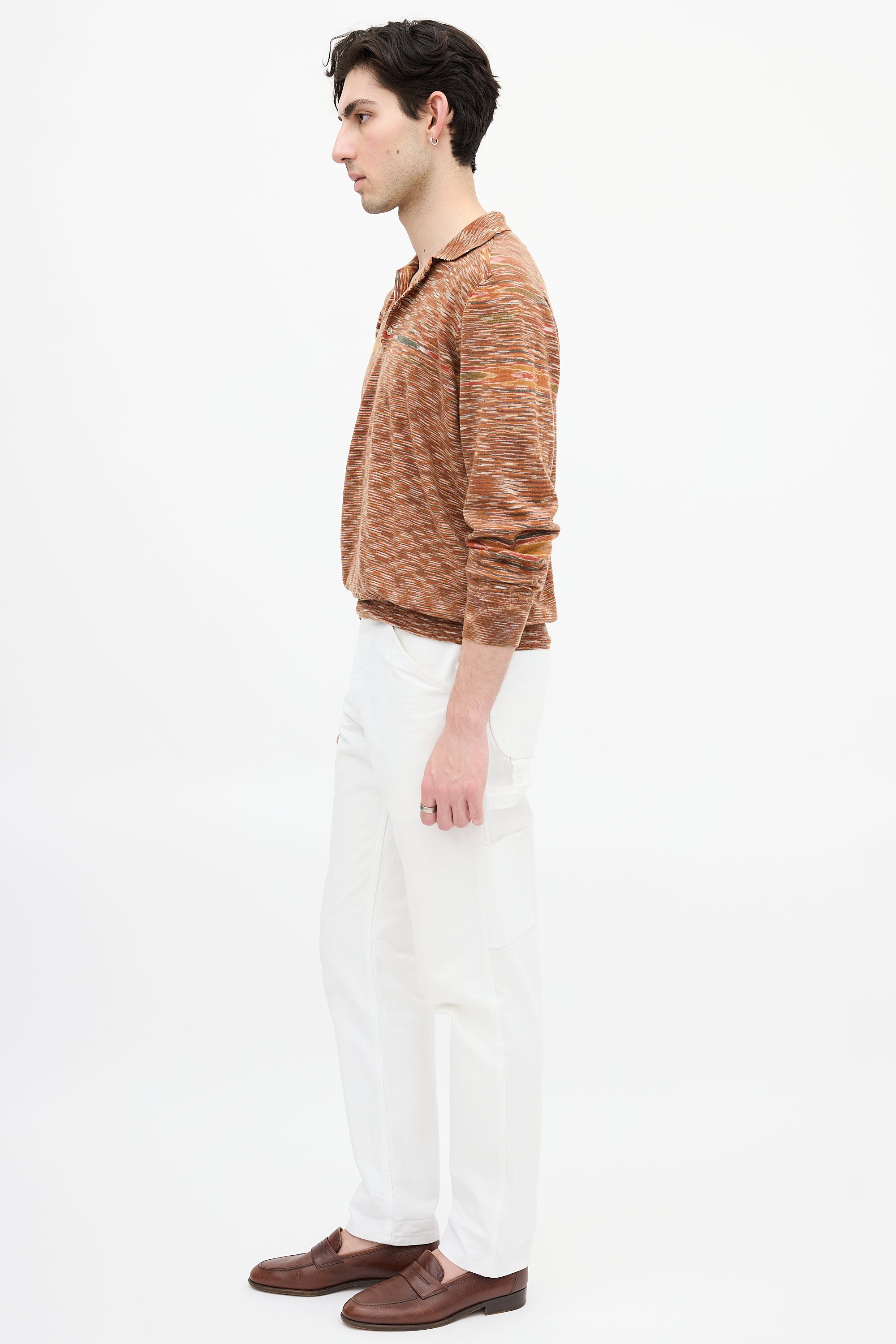 Missoni Orange & Multi Marled Knit Top