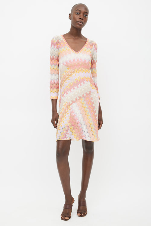 Missoni Orange & Multicolour Knit Dress