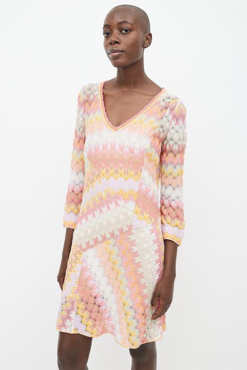 Missoni Orange & Multicolour Knit Dress