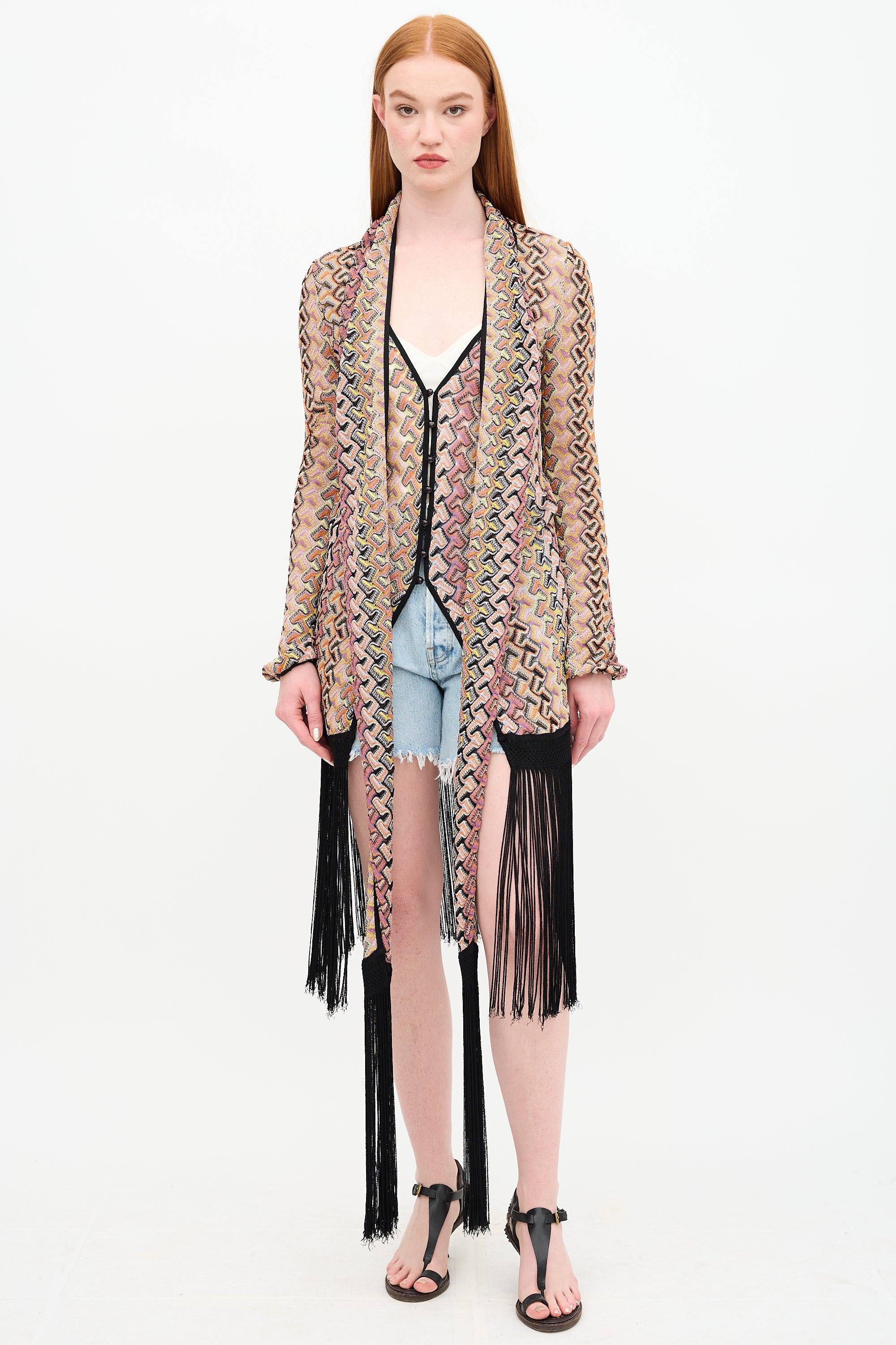 Missoni Patterned Fringe Cardigan