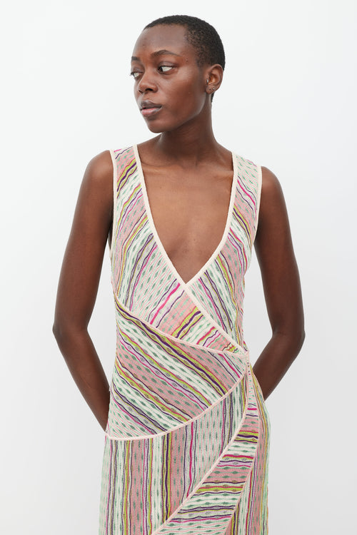 Missoni Pink & Multicolour Striped Knit Dress