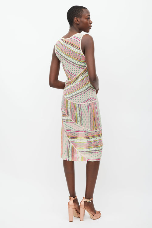 Missoni Pink & Multicolour Striped Knit Dress