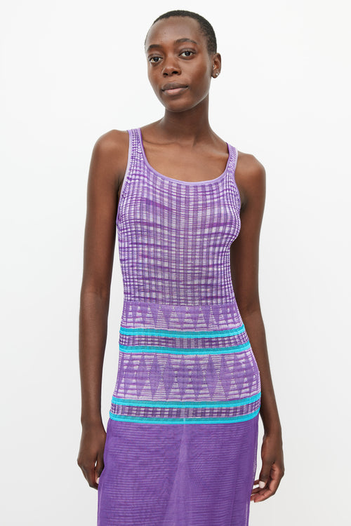 Missoni Purple & Blue Knit Midi Dress