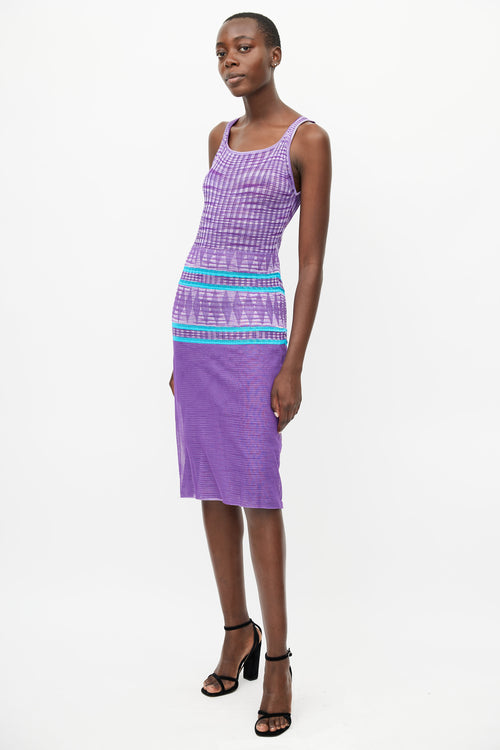 Missoni Purple & Blue Knit Midi Dress