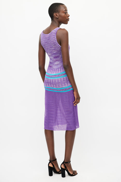Missoni Purple & Blue Knit Midi Dress