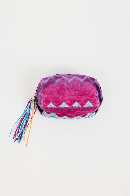 Missoni Purple & Multi Terry Chevron Mare Pouch