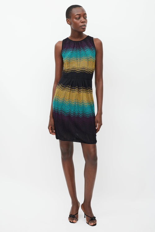 Missoni Purple & Multicolour Striped Knit Dress