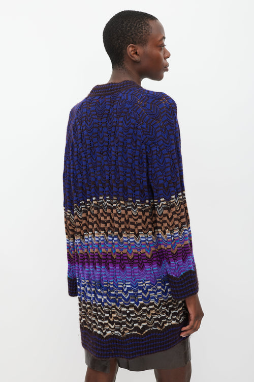 Missoni Purple & Multicolour Waved Stripe Cardigan