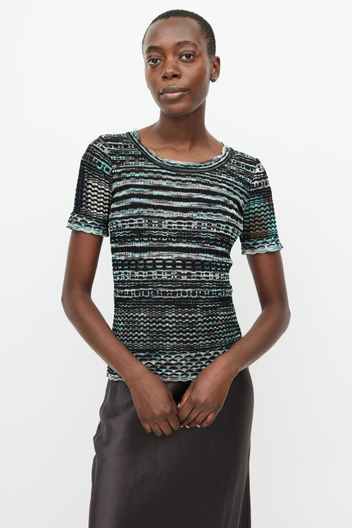 Missoni Teal & Multicolour Knit Top