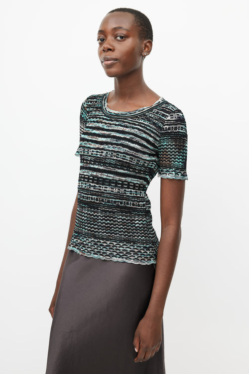 Missoni Teal & Multicolour Knit Top