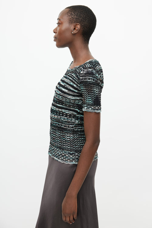 Missoni Teal & Multicolour Knit Top