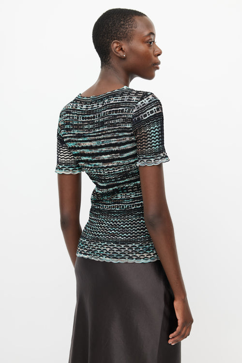Missoni Teal & Multicolour Knit Top