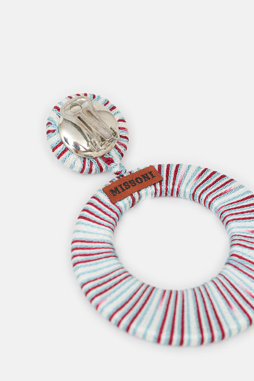 Missoni Thread Wrapped Clip On Hoop Earrings