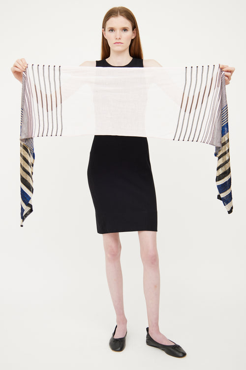 Missoni Pink, Black & Gold Stripe Scarf