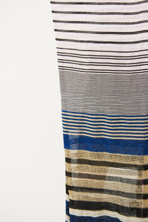 Missoni Pink, Black & Gold Stripe Scarf