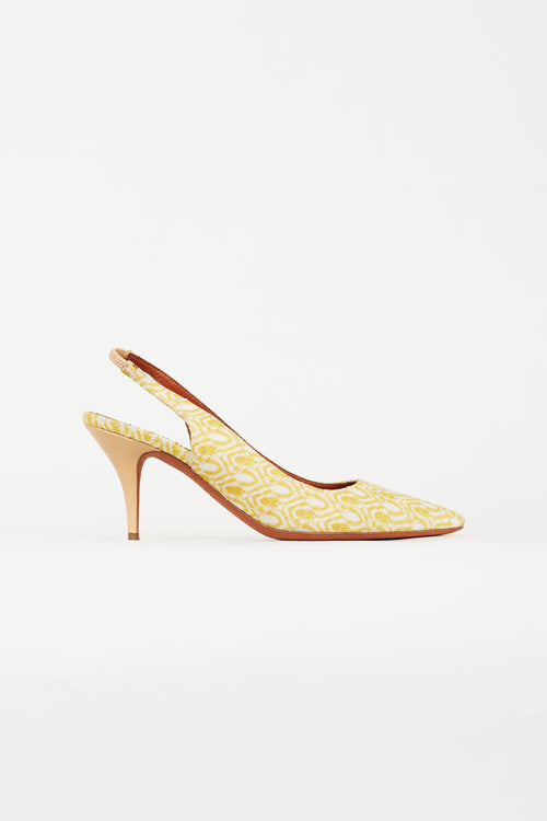 Missoni Yellow & White Knit Slingback Heel