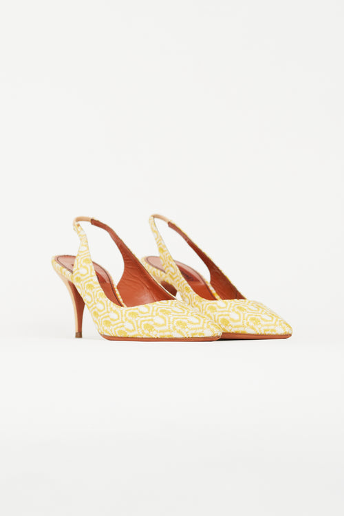 Missoni Yellow & White Knit Slingback Heel