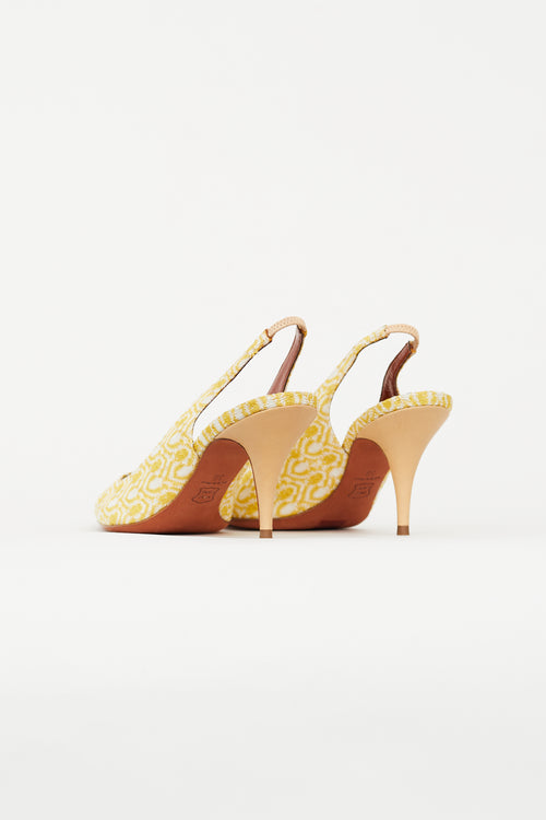 Missoni Yellow & White Knit Slingback Heel