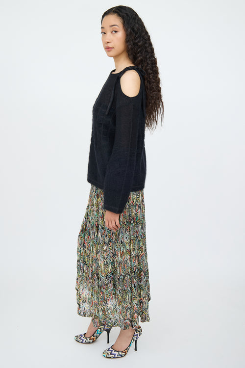 Missoni Black Knit Cold Shoulder Top