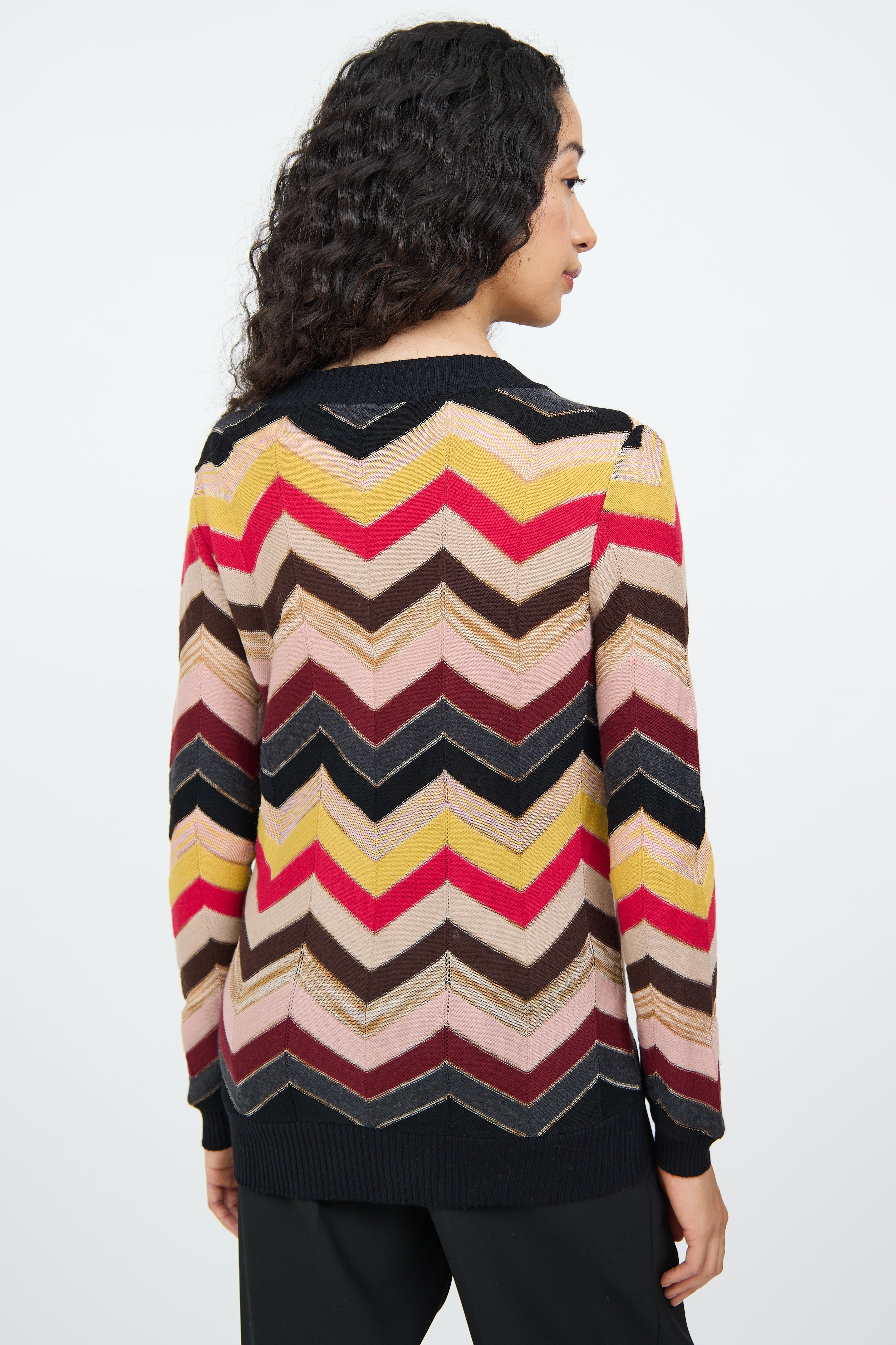 Missoni Yellow Multi Colour Stripe Pattern Top