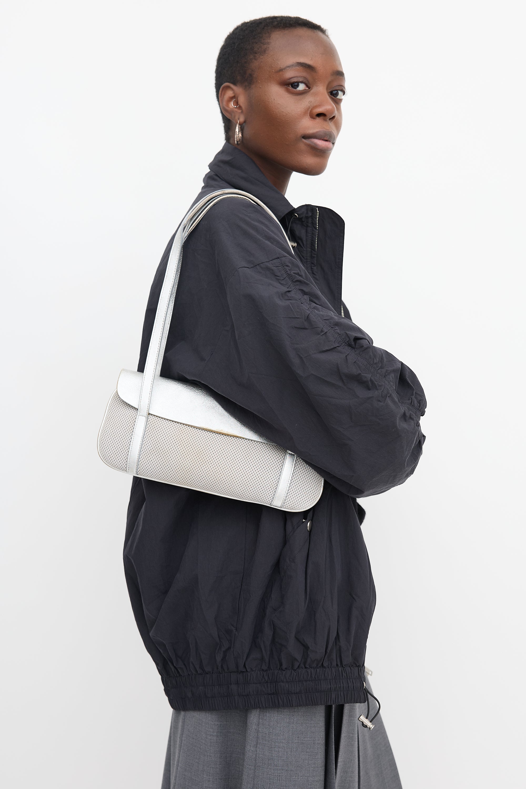 Miu Miu 2000s Mesh & Metallic Leather Bag